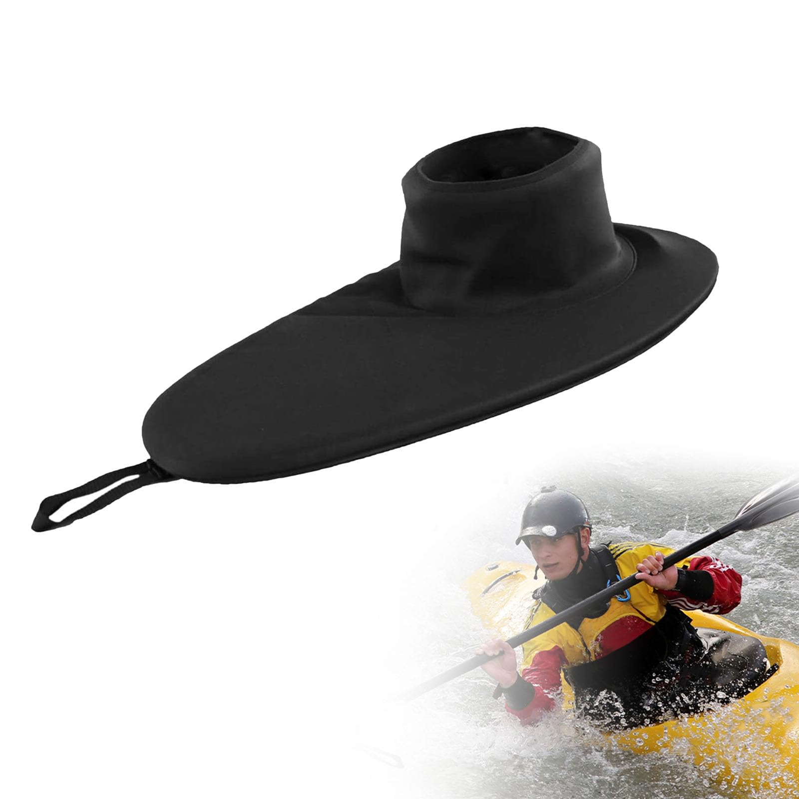 Protector antisalpicaduras ajustable de neopreno, cubierta impermeable para kayak y cabina de hasta 90 x 52 cm, cintura elástica, protección para raquetas de remo, accesorios para kayak