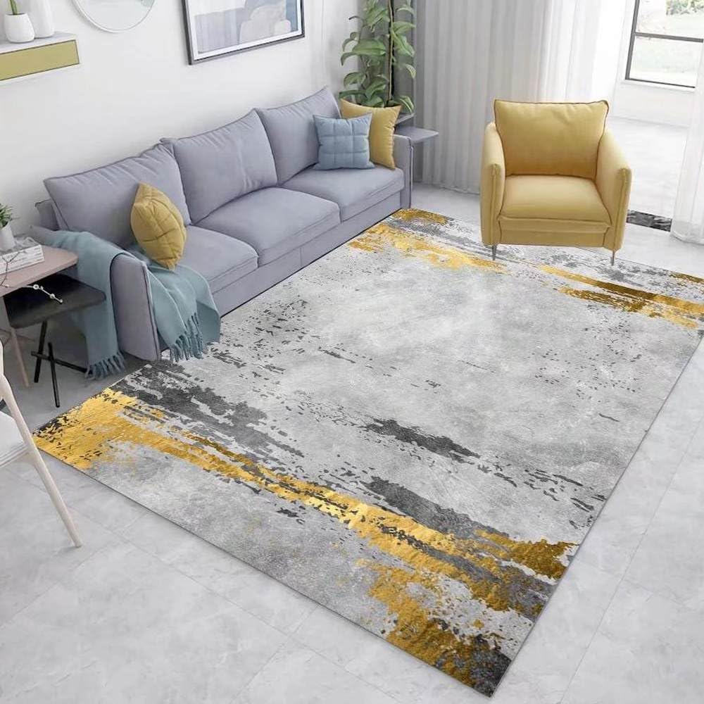 Grand tapis moderne de salon en flanelle douce de couleur claire 120x280 cm