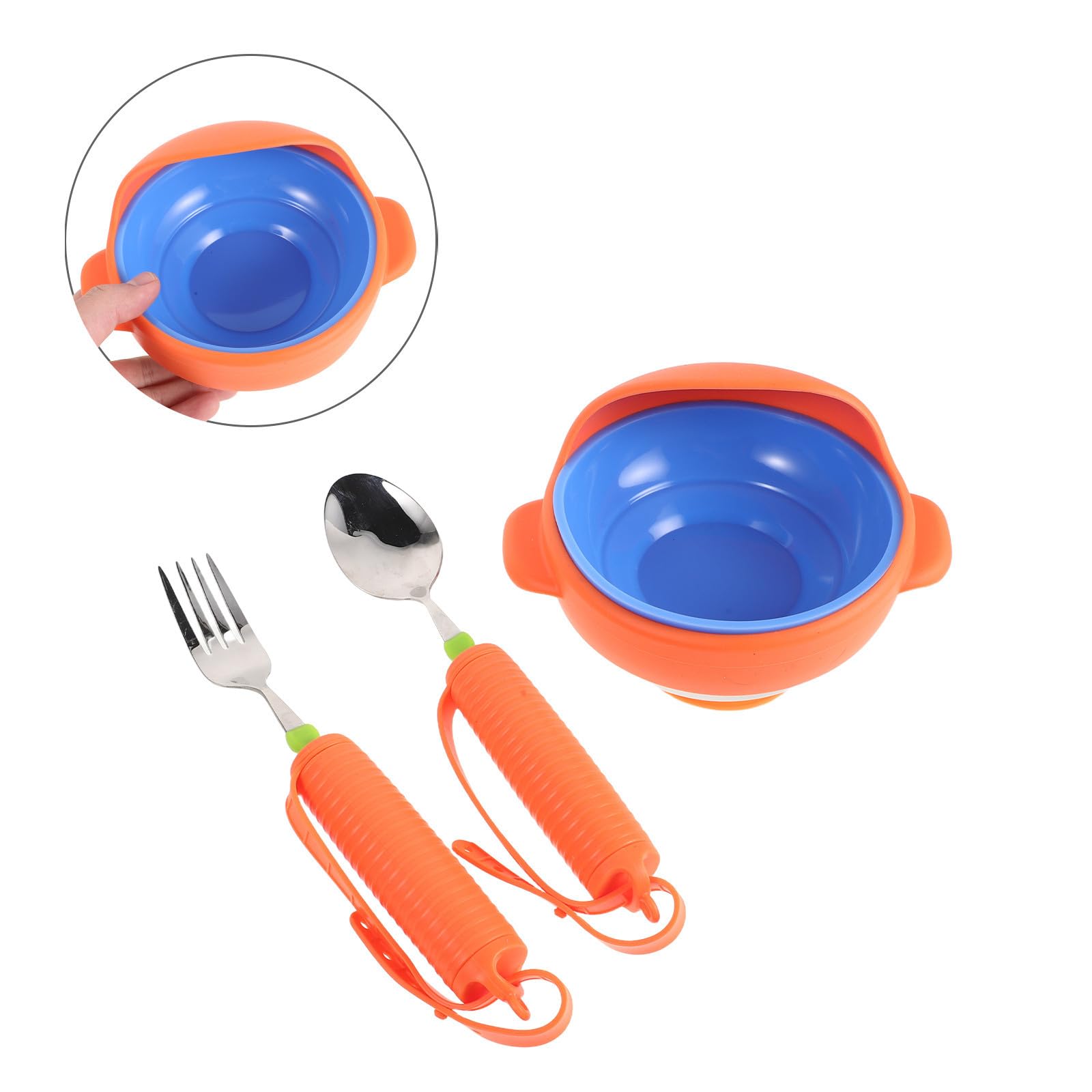 Juego de Cubiertos Antivibración para Personas Mayores Tazones Antiderrame y Diseño Resistente al Derrame y Caídas para Alimentación Asistida en Casa