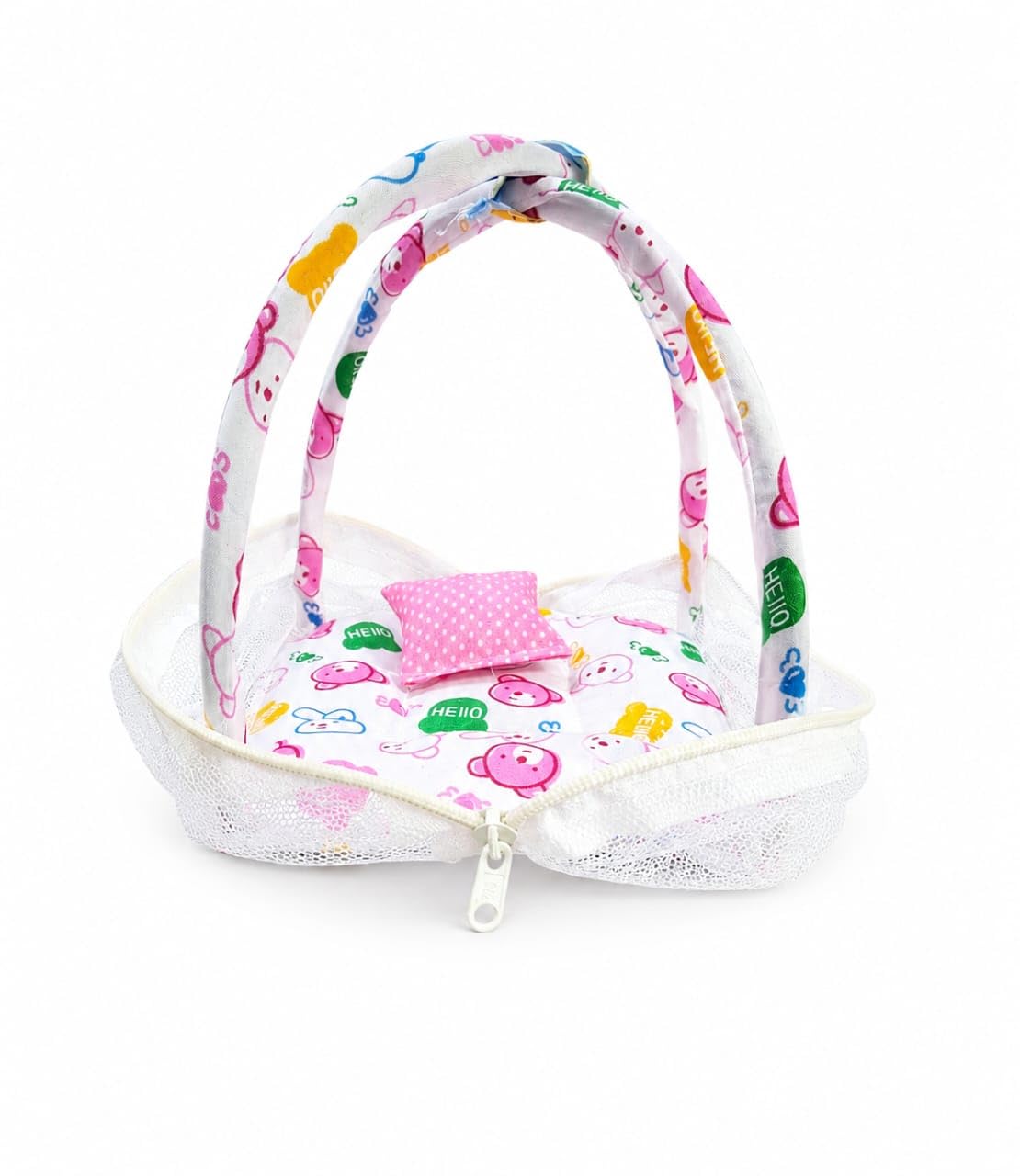 Laddu Gopal ji Foldable Mosquito net Bed with Pillow for Size 0 to 3 Number Gopal ji in Random Beautiful Color-image-17