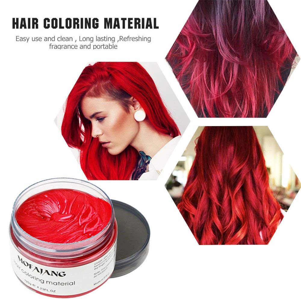 Red Hair Wax Color, SOVONCARE Temporary Dye Wax Natural Hairstyle Cream