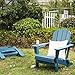 SERWALL Folding Adirondack Chairs Weather Resistant for Outdoor, Patio, Lawn, Garden, Backyard Deck, Fire Pit - Blue