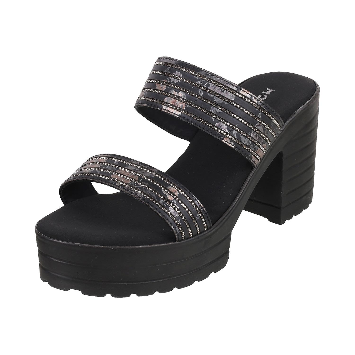 Mochi Women Black High Block Heel Fashion Sandal UK/5 EU/38 (35-950) (B0CXMV8DK1) Amazon Price History, Amazon Price Tracker