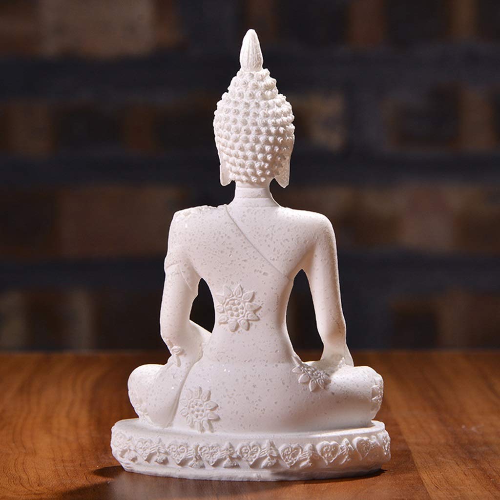 Estatua de Buda Estatua de Buda de 16 Estilos Escultura de Buda de Piedra Arenisca Natural Estatuilla hindú Fengshui meditación decoración del hogar en Miniatura，C