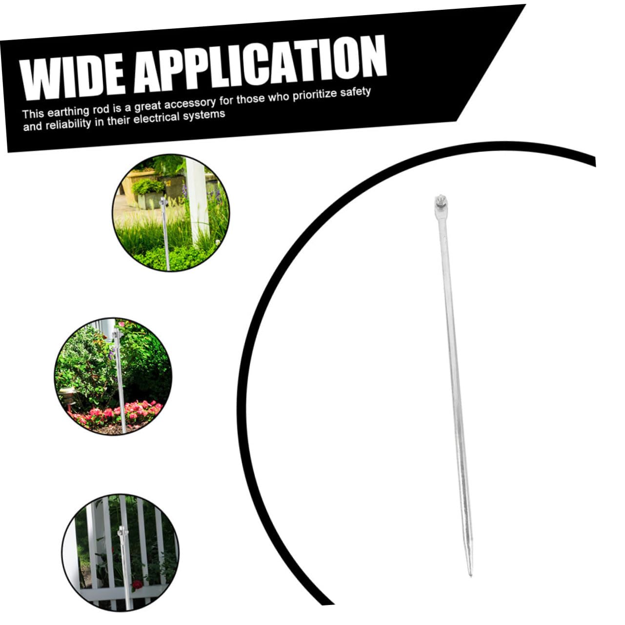 LALAFINA 3pezzi Barre Di Messa Terra in Zincato Picchetto Di Messa Terra Per Esterni Sicurezza Domestica Recinzioni Elettriche Antenna Del Generatore
