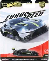 Hot Wheels Car Culture Premium, carro de brinquedo em escala 1:64, fabricado em metal fundido a pressão, Aston Martin Vantage GTE com pneus Real Riders e carroçaria/chassis de metal, Eurospeed, JBK56