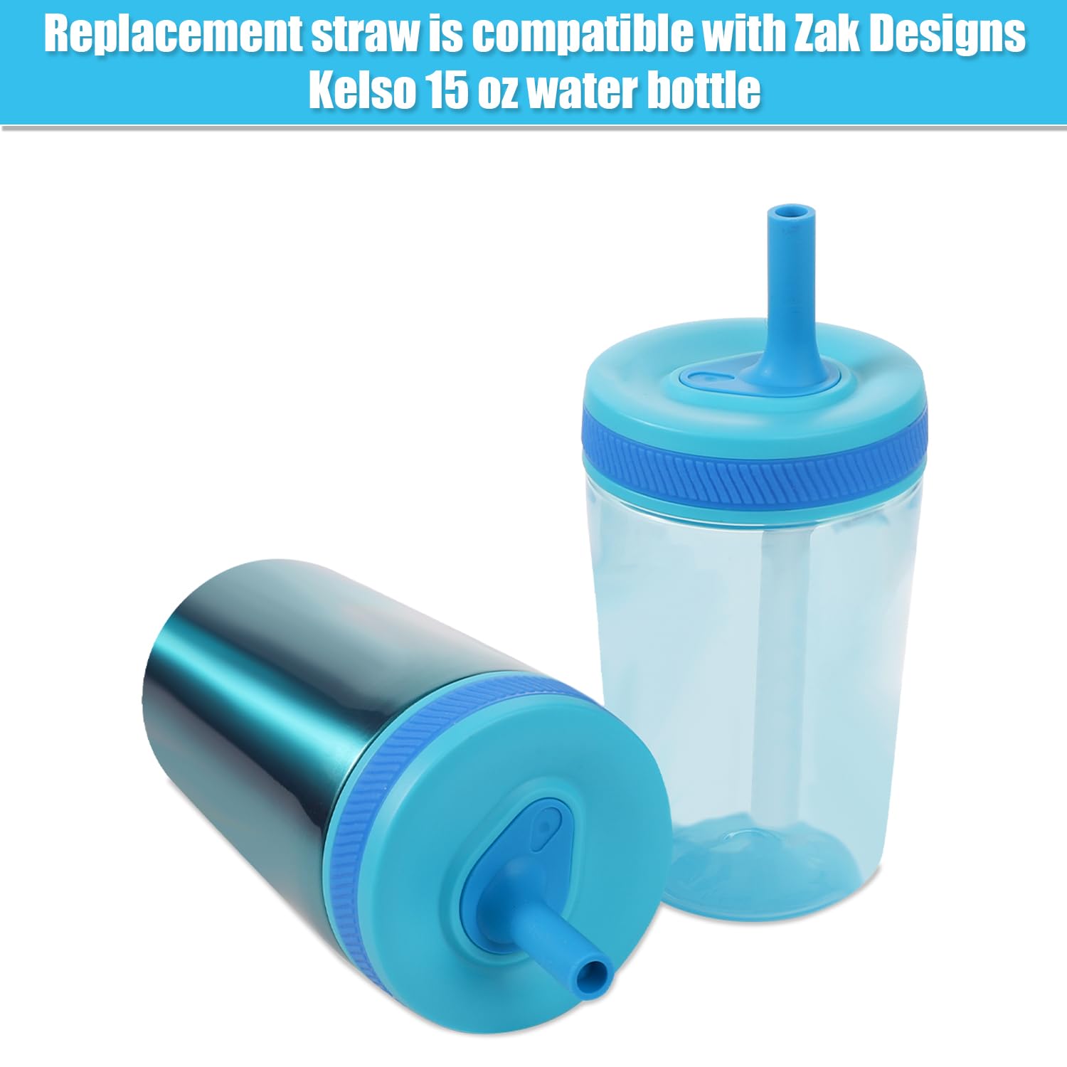 Replacement Straws For Zak Designs 16oz Kids Water Bottle - 6 BPA-Free Straws With Cleaning Brush