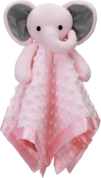 Pro Goleem Baby Girl Gifts Elephant Security Blanket with Stuffed Animal Snuggle Toy Lovey Soft Lovie Baby Registry Search for Infant and Toddler Pink 16 Inch