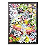 Notebook with Diamond Painting Cover Diary Book DIY Journal Book 104 Pages A5 Plain/Blank Book for Writing and Planning Phoenix