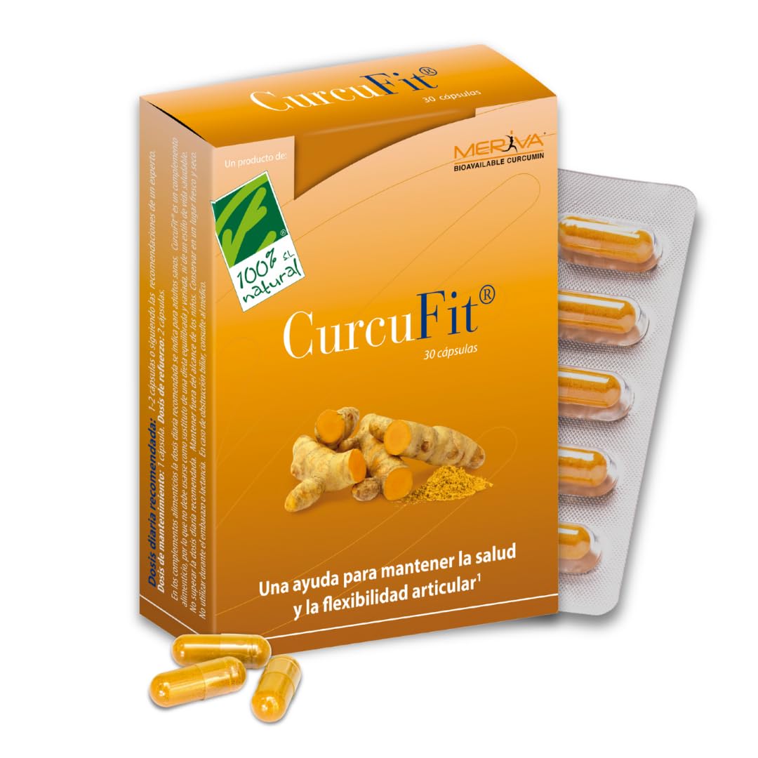CurcuFit® - 1000 mg Curcumina Meriva® Concentrada - Multiplica x30 la Absorción - Antiinflamatorio Natural - 30 Cápsulas - Cúrcuma en Cápsulas - Mejora la Salud Ósea y Articular