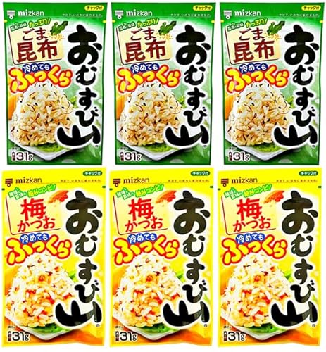 おむすび山 ふりかけ 選べる 詰め合わせセット 2種 × 各3袋 (ごま昆布・梅かつお)