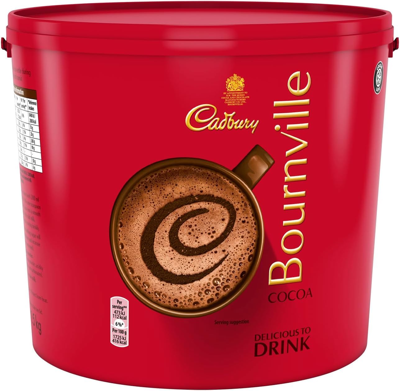 CadburyBournville Cocoa, Ideal for Baking & Drinking, Approximately 375 Servings, 1.5 kg (Pack of 1)