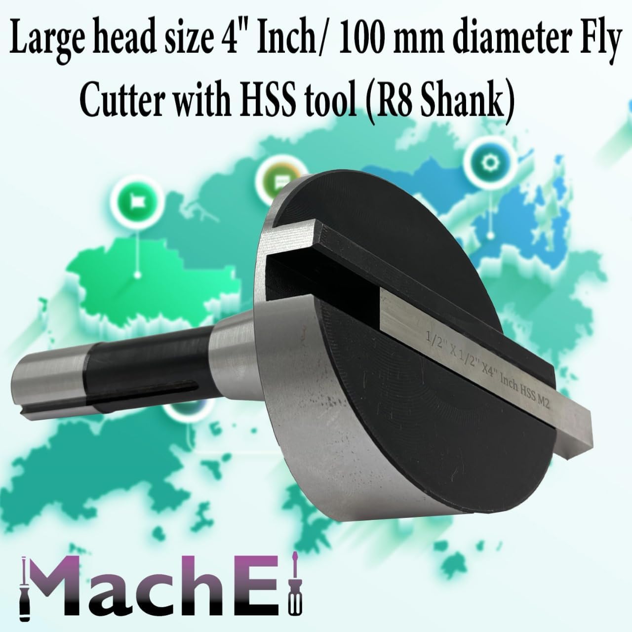 HSSビットツール付き4インチ(100mm)フライカッター – R8シャンク(7/16 UNFドローバー) HSSビットツール付き4インチ(100mm)  フライカッター – R8シャンク(7/16 UNFドローバー) ベスト HSSビットツール付き4インチ(100mm)フライカッター –  R8シャンク(7/16 UNFドローバー)