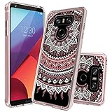 LG G6 Case,LG G6 Plus Clear Case,AnoKe [Scratch Resistant] Colors Mandala Flower Cute Grils Women Ultra Thin Slim Fit Hard Cover TPU Bumper Hybrid Protective Phone Case for LG G6/G6 Plus CH Rose Gold