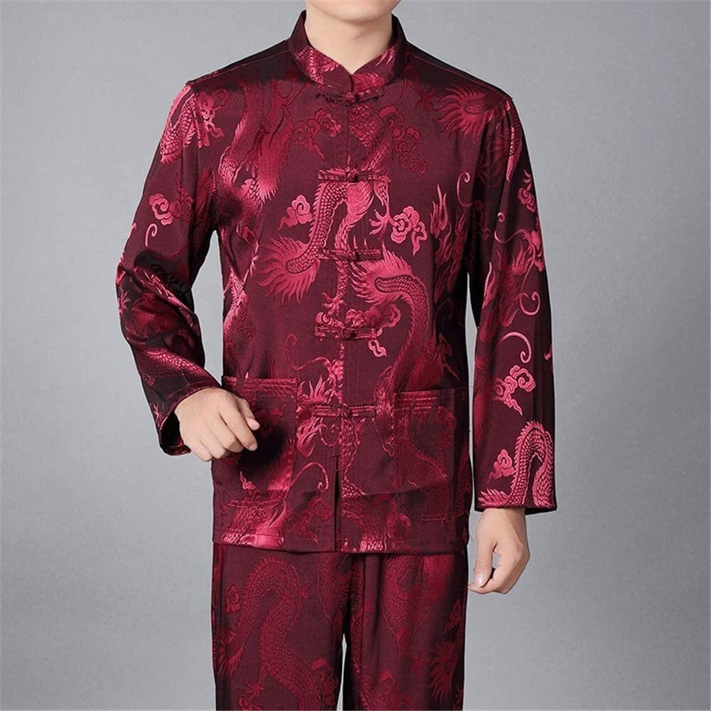 Tai Chi Kleidung Chinesische Kung Fu Kleidung Herren Tai Chi Anzug, Traditionelles China Kostüm Kampfkunst Uniform Chinesische Kung Fu Kleidung Baumwolle Wing Chun Kleidung (Color : #4, Size : A(m)