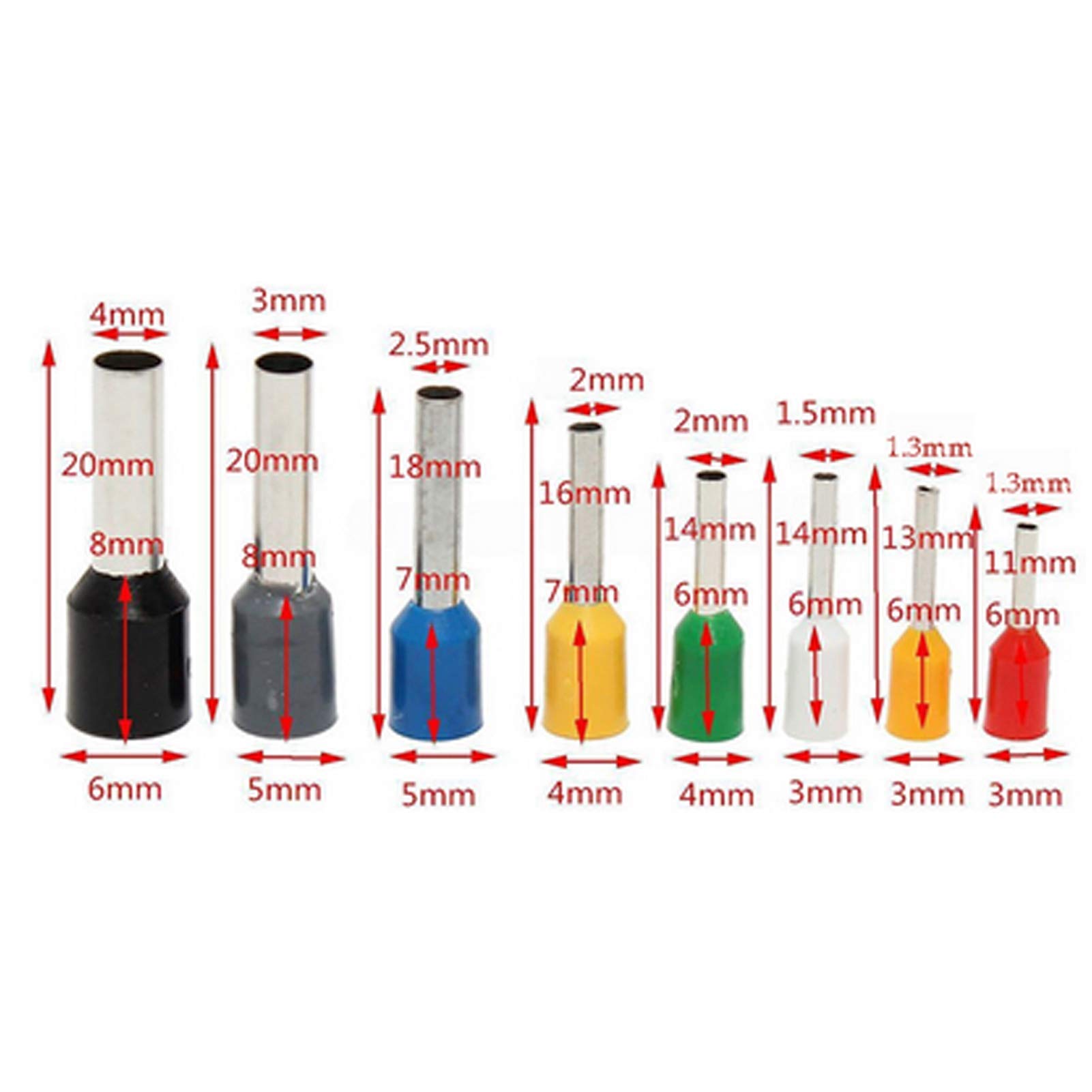 ANKROYU Crimping Terminal Set, Terminal Ferrules Kit, Stable Wire Terminal Kit, End Terminal Kit for Connect Disconnect Household Appliances