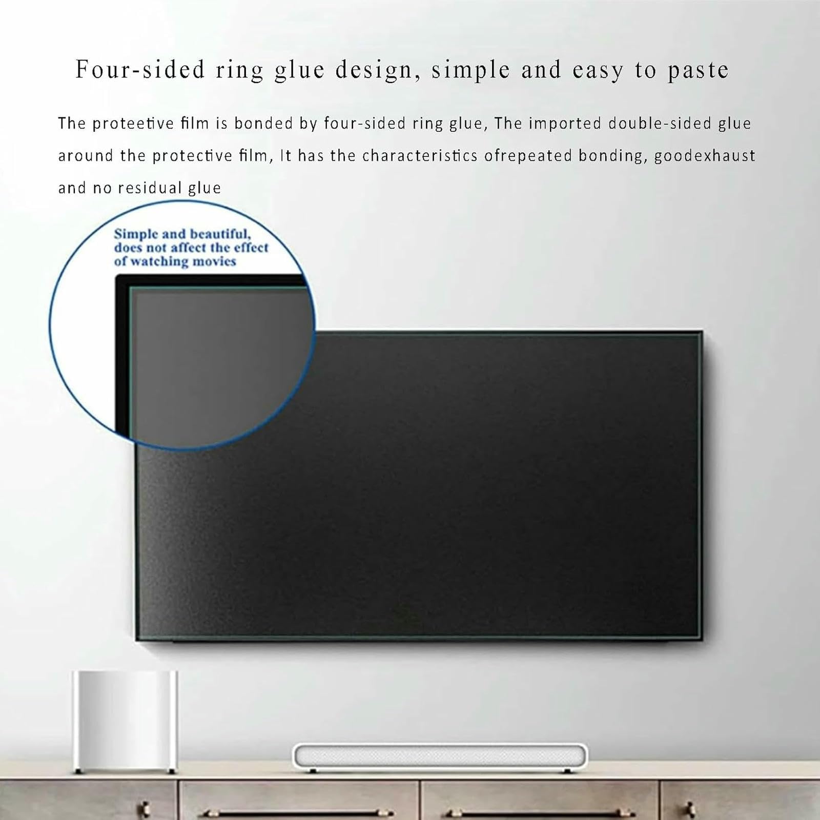 Protector De Pantalla De TV Mate, Película Anti-Reflejo/Anti-Radiación LCD Pantalla Led Película Protectora para El Monitor De TV Interior/Exterior De 32-75 Pulgadas