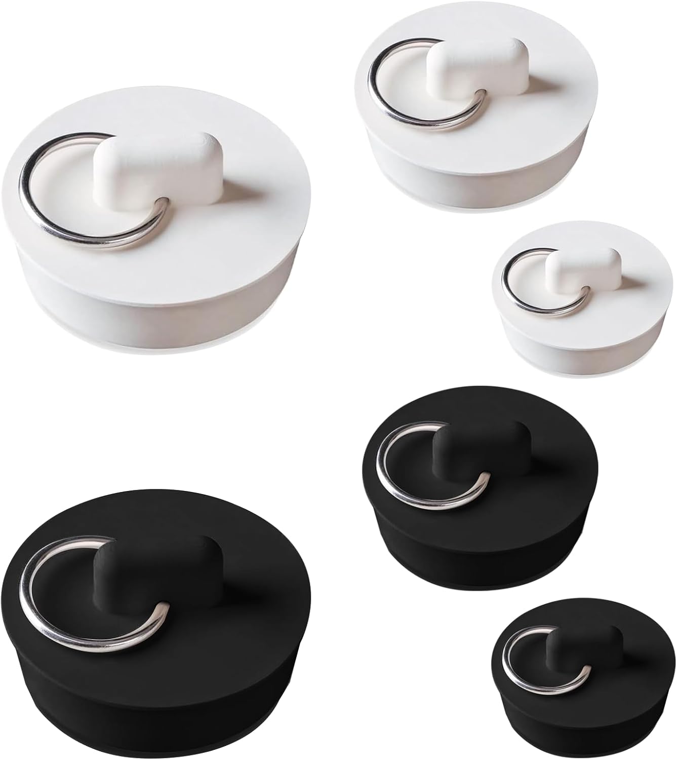 6 PCS Sink Bathtub Plug Rubber Bath Plugs Bathroom Drain Stopper with