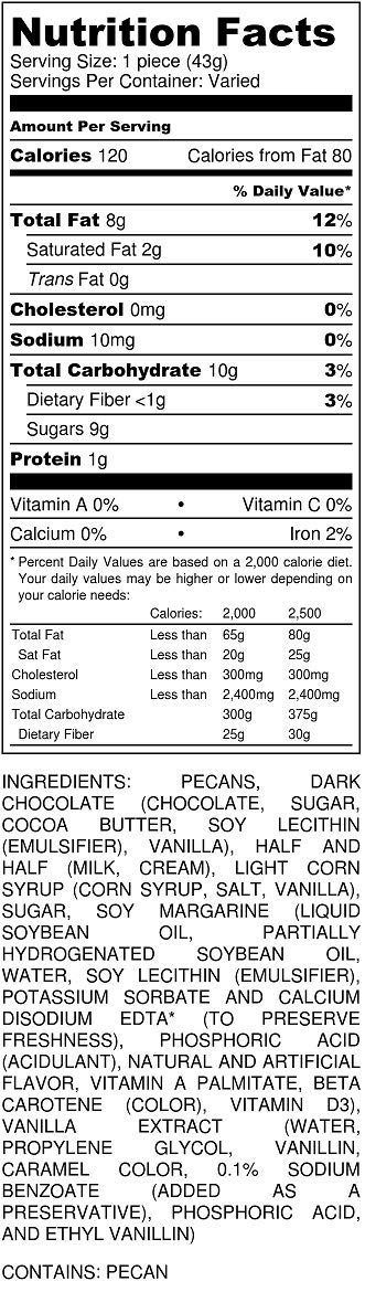 Dark Chocolate Caramel Pecan Caramillicans 8 oz | Millican Pecan since 1888 | San Saba, Texas