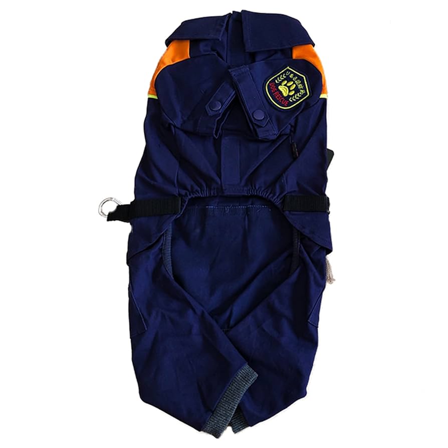 Amazon | 小型犬 服 レスキュースーツ 消防士 つなぎ