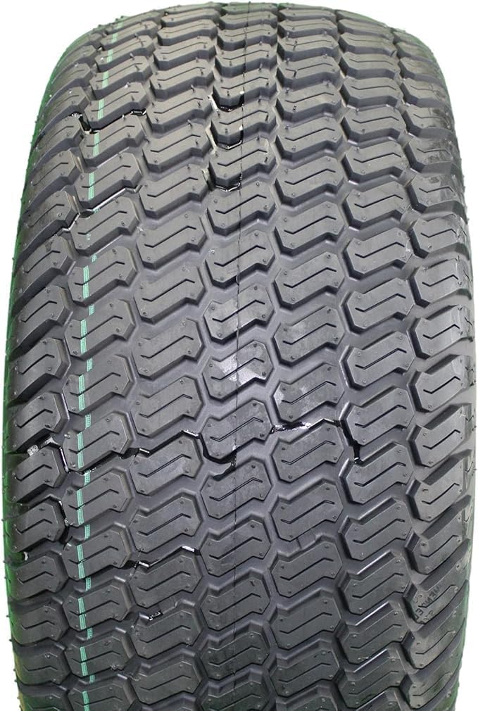 22x11.00-10 Turf tire with 10x7 Fusion Glossy Black Wheels for Golf Cart (Set of 2)