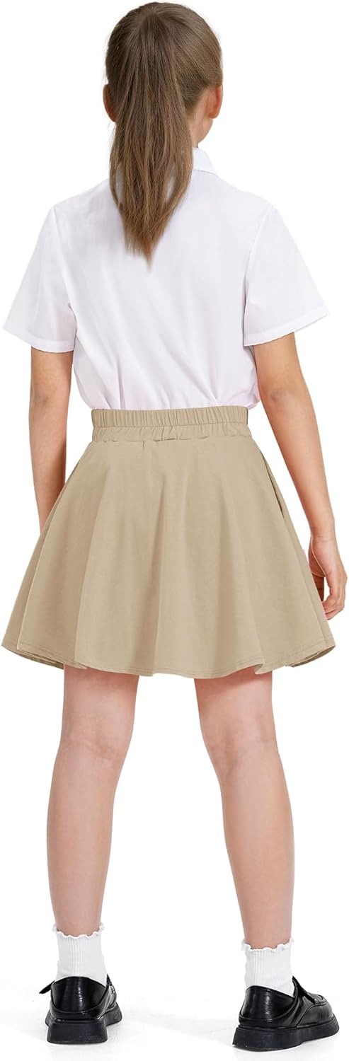 BOOPH Girls Skirts Kids Casual Mini Skorts Toddler Athletic Uniform Skirts with Pockets - Image 4