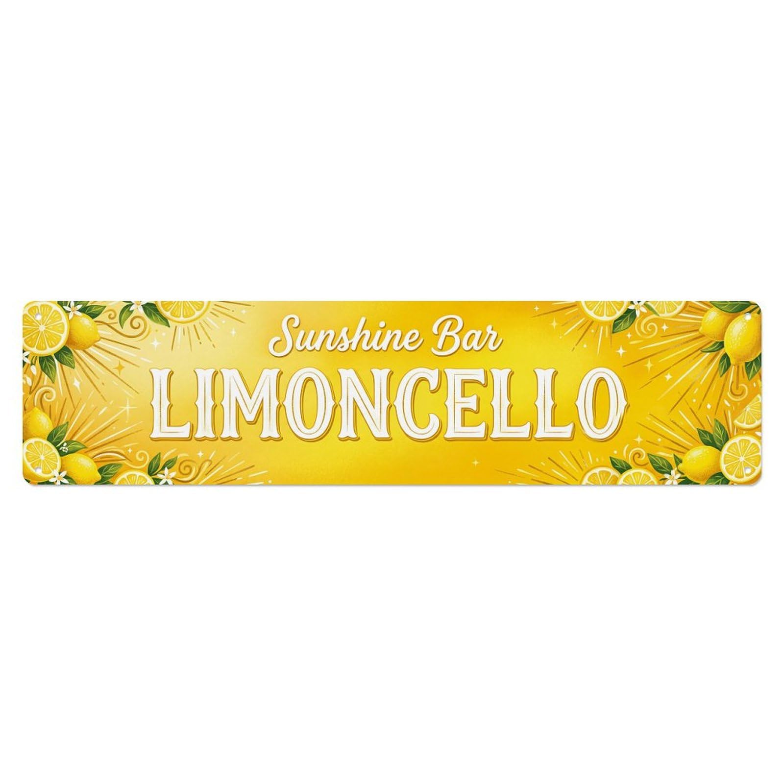 Gtthok Vintage Style Vintage Limoncello Sunshine Lemon Bar Metal Tin Sign Plaque Wall Decor For Cafe, Club, Garden Metal Poster 4X16inch