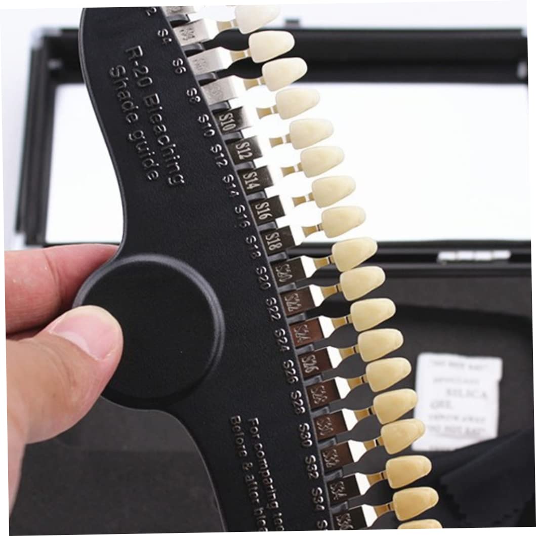 Guía de tonos dentales Guía de tonos dentales de 20 colores con espejo Herramientas de dentista para blanqueamiento dental para seguimiento de dentistas...