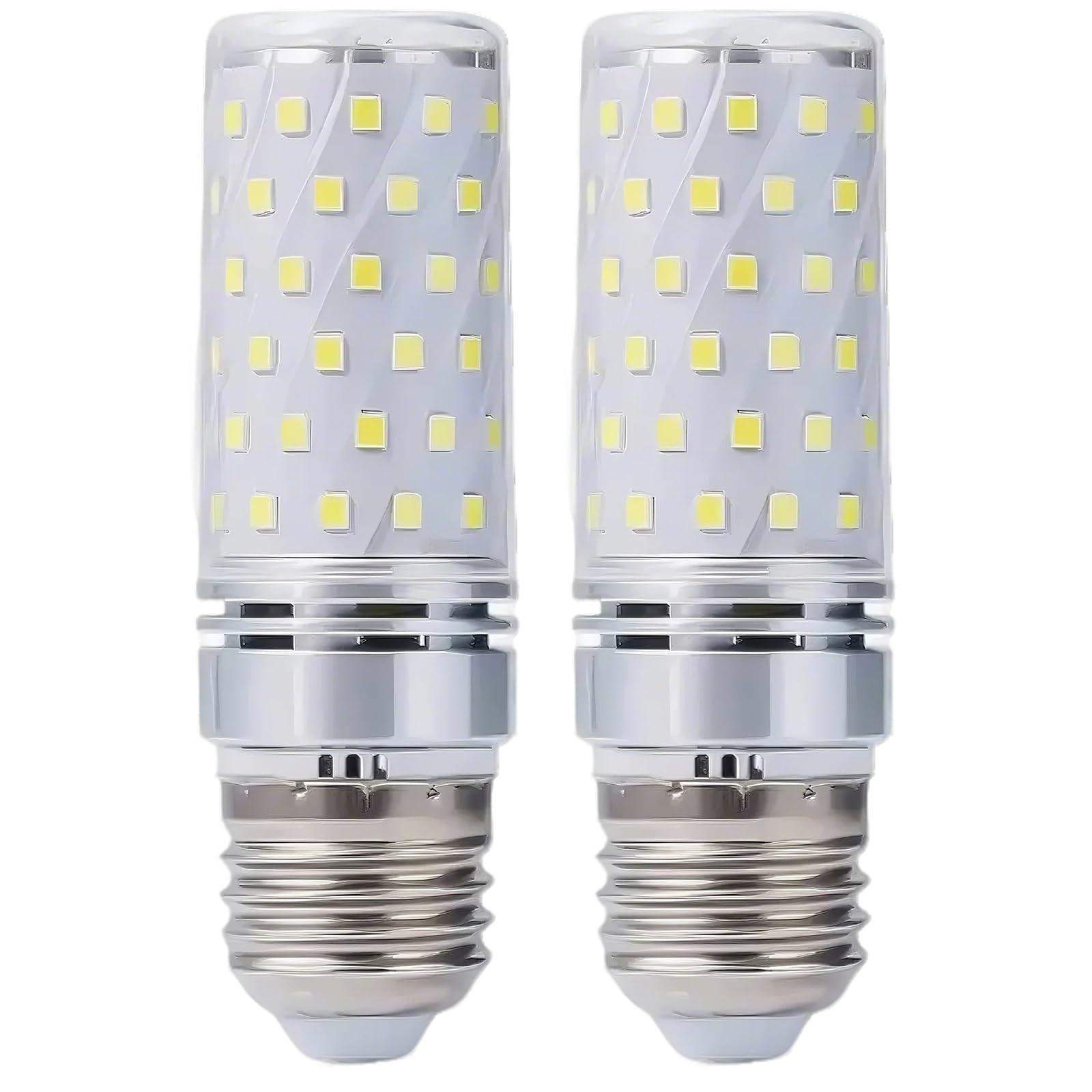 ZFFOZZ E14/E26/E27 LED Corn Light Bulbs 12W 16W Standard Screw Base 60W Equivalent for Rv, Off Grid Solar Panel Project, Boat, Pack of 2(E27-16W-silver,Warm)