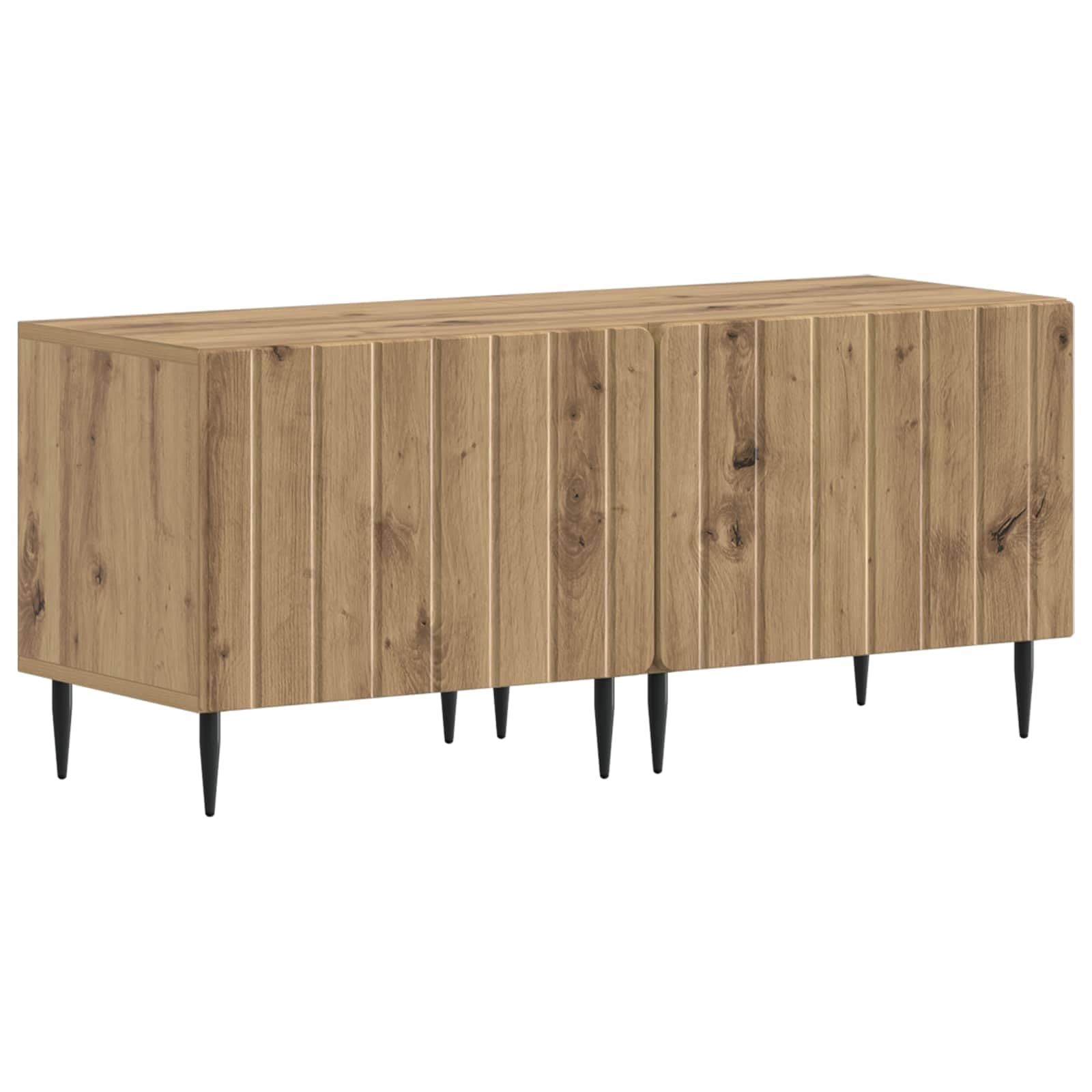 Mueble de TV de 5 piezas de madera con tiras de luces LED