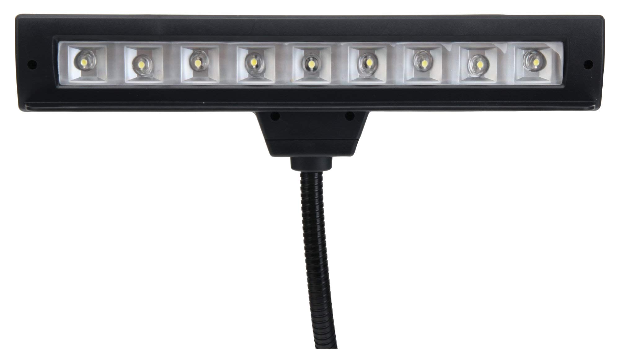 Showlite MSL-1 LED Notenpultleuchte schwarz Set 5x, Gewicht: 238g | Ausführung mit 9 LEDs in Reihe, Zum Anklemmen an Notenpulte oder -ständer, Auch als Standleuchte verwendbar, Farbe: Schwarz