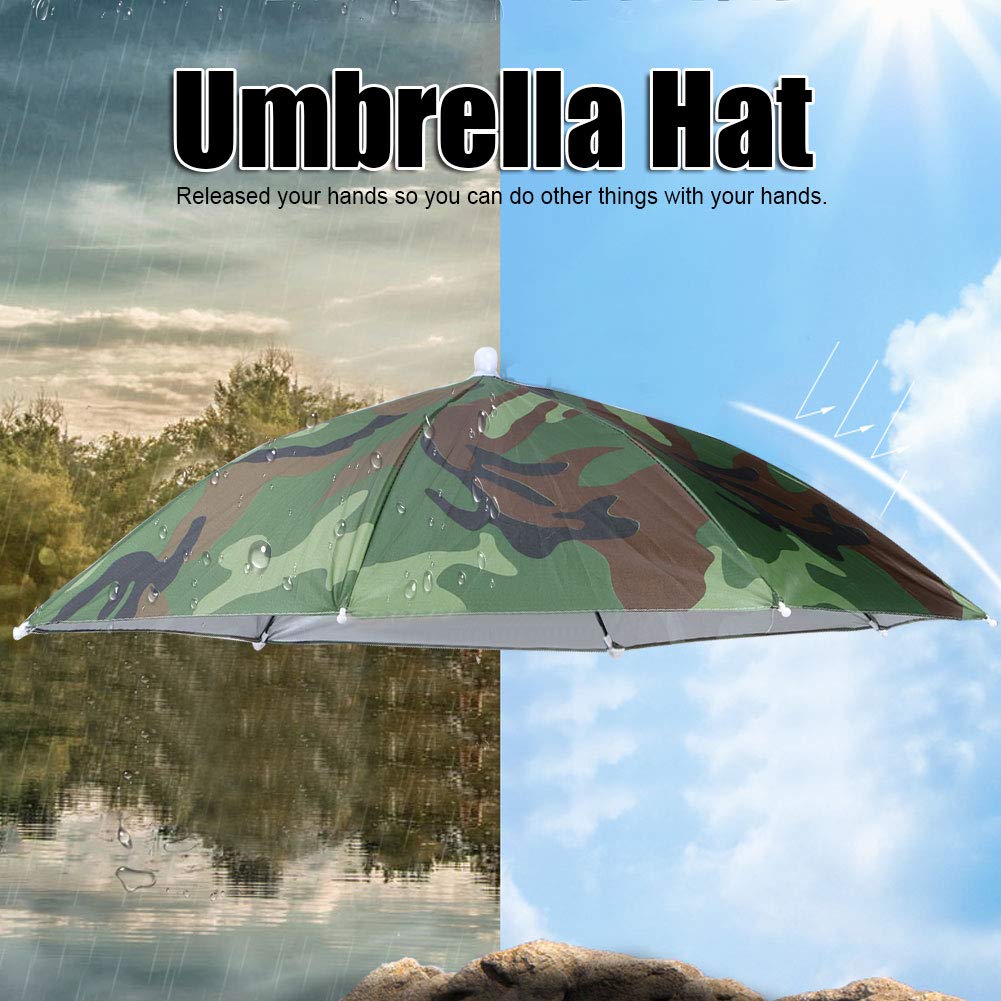 Fdit Ombrello Color Mimetico Cappello Pesca Cappello da Sole Bambini e Adulti per attività all'aperto Escursionismo Pesca Campeggio Festival Uso del Partito Copricapo Ombrello