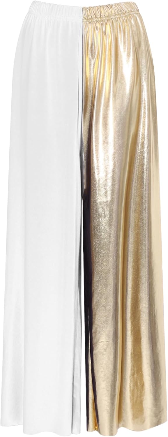 Women's Metallic Praise Dance Pants Wide-Leg Trousers Liturgical Celebration of Spirit Palazzo Pant