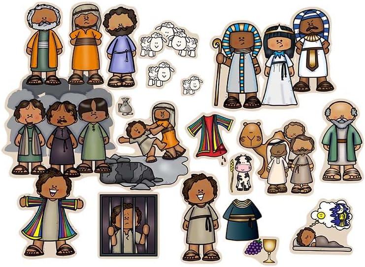 Miniatura 1 de Figuras de fieltro de Joseph para historias de tablero de franela bíblica, historia del Antiguo Testamento