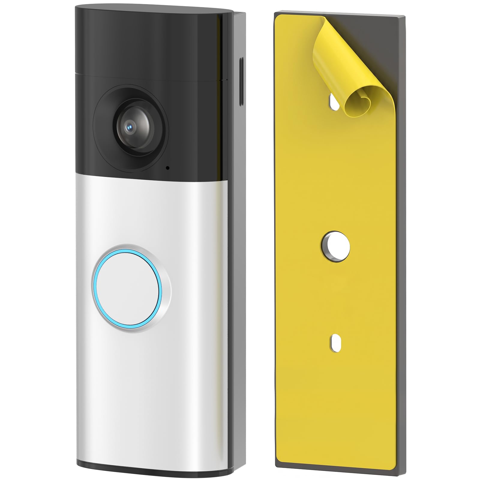 Strong Adhesive Wall Mount Dual Use Camera Holder with Screw Set, Damage Free Easy Installation for Rental Apartments No-Drill Ring/Blink Doorbell Mount Kits for 2026 Battery Doorbell/Plus/Pro