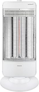 [山善] 速暖 カーボンヒーター + 遠赤外線 シーズヒーター 搭載 ツインヒートプラス (1200W/750W/300W 3段階切替) 自動首振り機能付 ホワイト DBC-L122(MW)