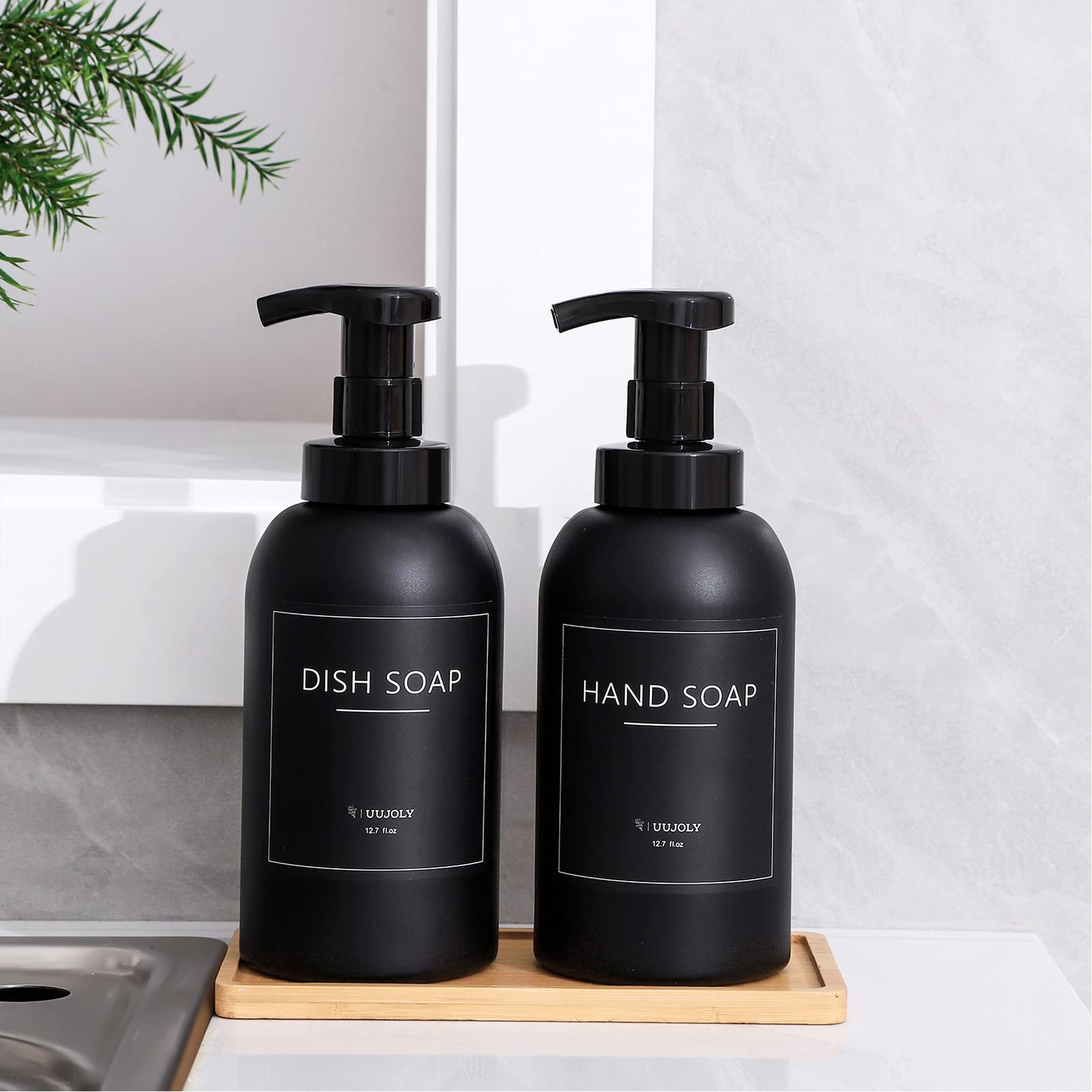 Foaming Hand Soap Dispenser Glass Jar Foam Dish Soap Dispenser for Bathroom and Kitchen Sink Liquid Pump Bottle for Shampoo Body Wash - Image 2