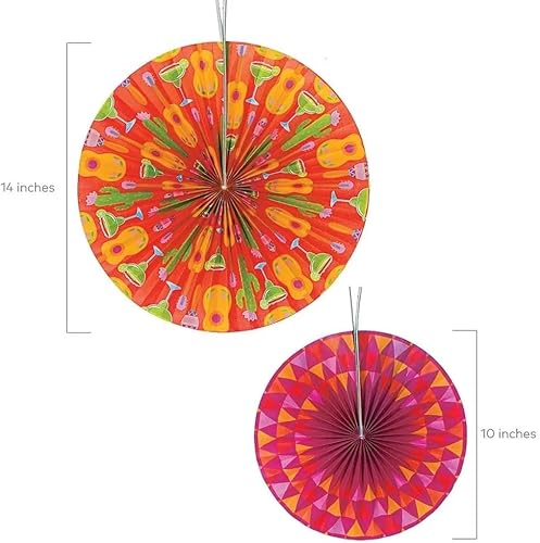 Miniatura 2 de Fun Express - Lets Fiesta! Abanicos colgantes de papel para el Cinco de Mayo - Decoración de fiesta - Decoración colgante - Faroles - Cinco de Mayo
