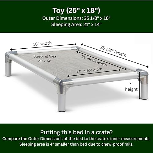 Miniatura 3 de Kuranda Cama Antimasticable - Aluminio Plateado - 25" x 18" - Sunsure Textilene - Abedul
