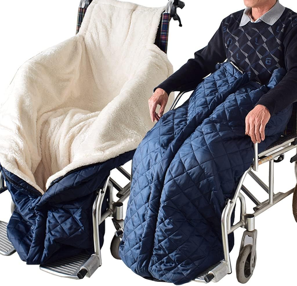 Manta impermeable lujo silla ruedas, funda calentador silla ruedas invierno, silla ruedas acogedora con cremallera, manta silla ruedas, bolsa cálida espalda pie pierna invierno ancianos en clima fr