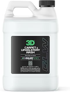 3D Carpet & Upholstery Cleaner, GLW Series | Ultra Powerful Stain Eliminator | Car Carpet, Seats, Floor Mats | Hyper Thick Foam | Fresh Scent | DIY Car Detailing | 64 oz