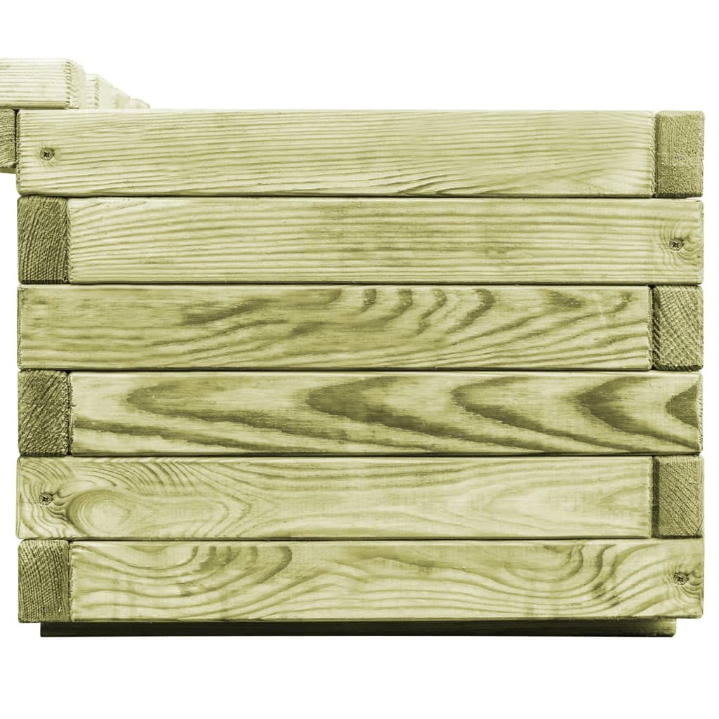 Fioriera In Legno Di Pino Impregnato VidaXL 80x40x50 Cm Con Telaio Acciaio – Vaso Rettangolare Per Esterno
