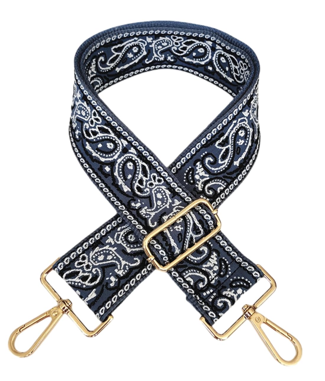 Zhiheng 1pc Adjustable Strap Replacement 2in Wide Paisley Jacquard Belt Purse Charms for Crossbody Guitar Camera Bag