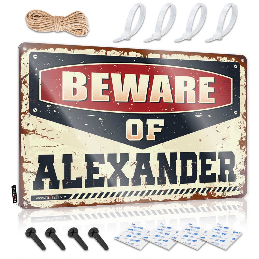 Bar Stuff For Man Cave Beware Of Alexander Sign Metal Signs For Man Cave Funny Room Decor(20X30CM)