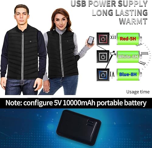Miniatura 3 de Chaleco térmico para hombres y mujeres, chaqueta térmica eléctrica recargable por USB con batería