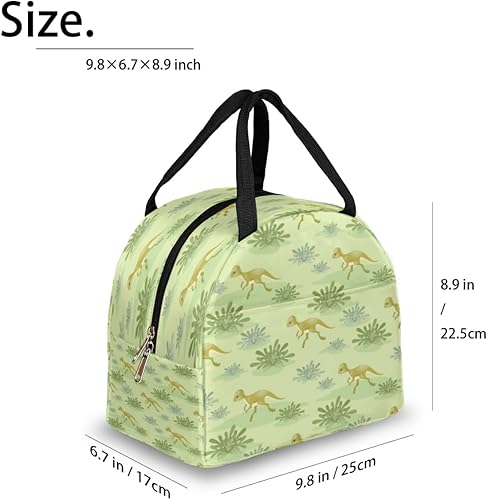 Miniatura 2 de Dinosaurs Retro Lunch Bag Insulated Lunch Box for Men Women Lunch Tote Bag Leakproof Meal Prep Bag Cute Lunchbag Lunchbox Mint Lunch Bags for Work