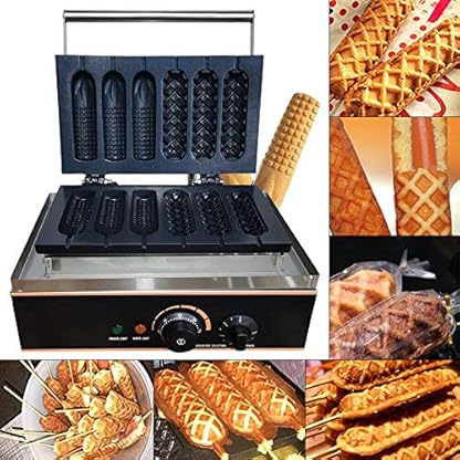 1500W Kommerzielles Waffeleisen|Anti-Haftbeschichtung Waffeleisen Waffelgeschäft HotDog Maschine für Hot Dog Elektromaschine knusprig – Bild 6