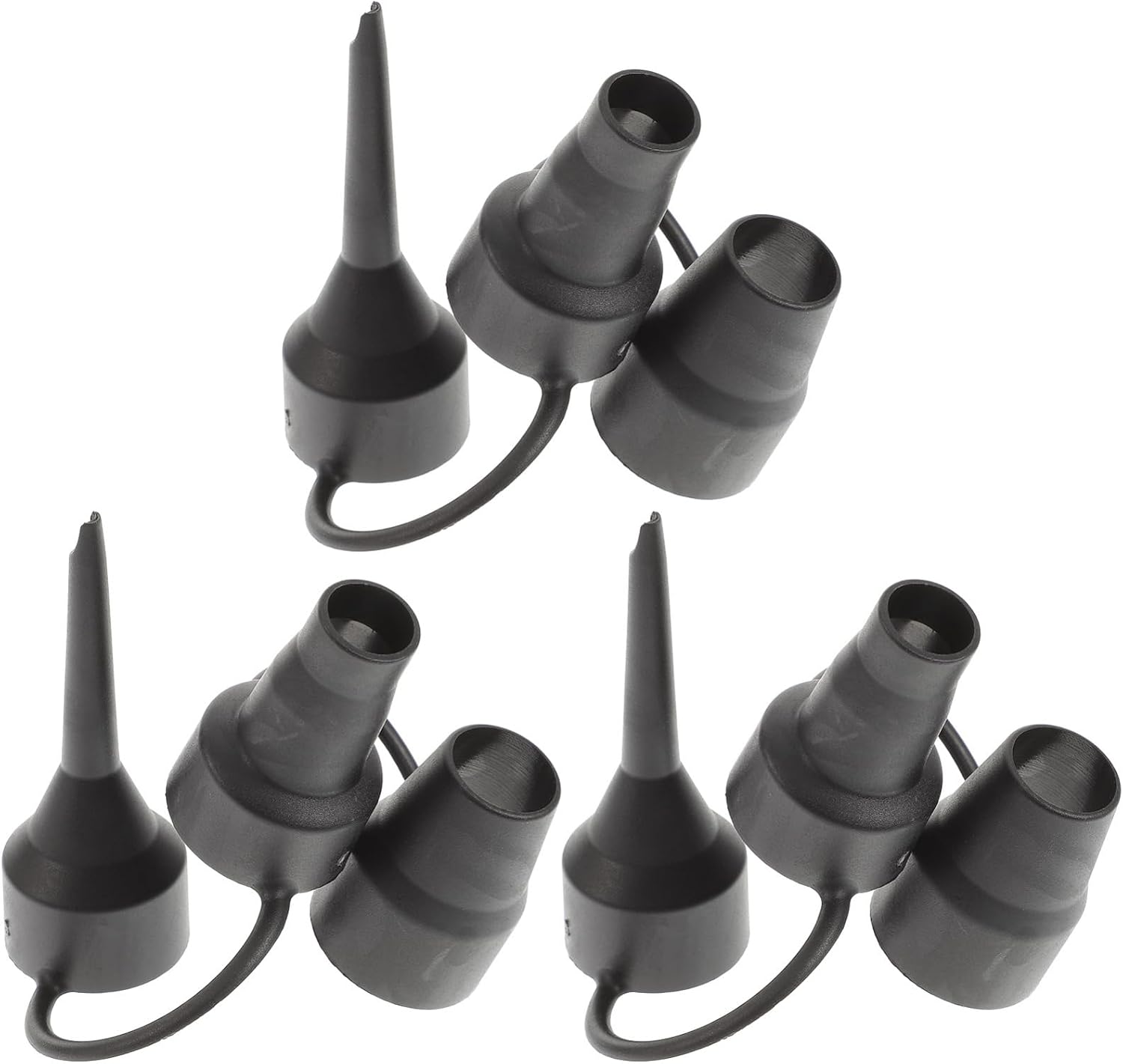 3sets Inflatable Pump Nozzle Adaptor for Air Inflator Easy to Use Replacement Nozzles for Mattresses and Pools Compact Convenient Design
