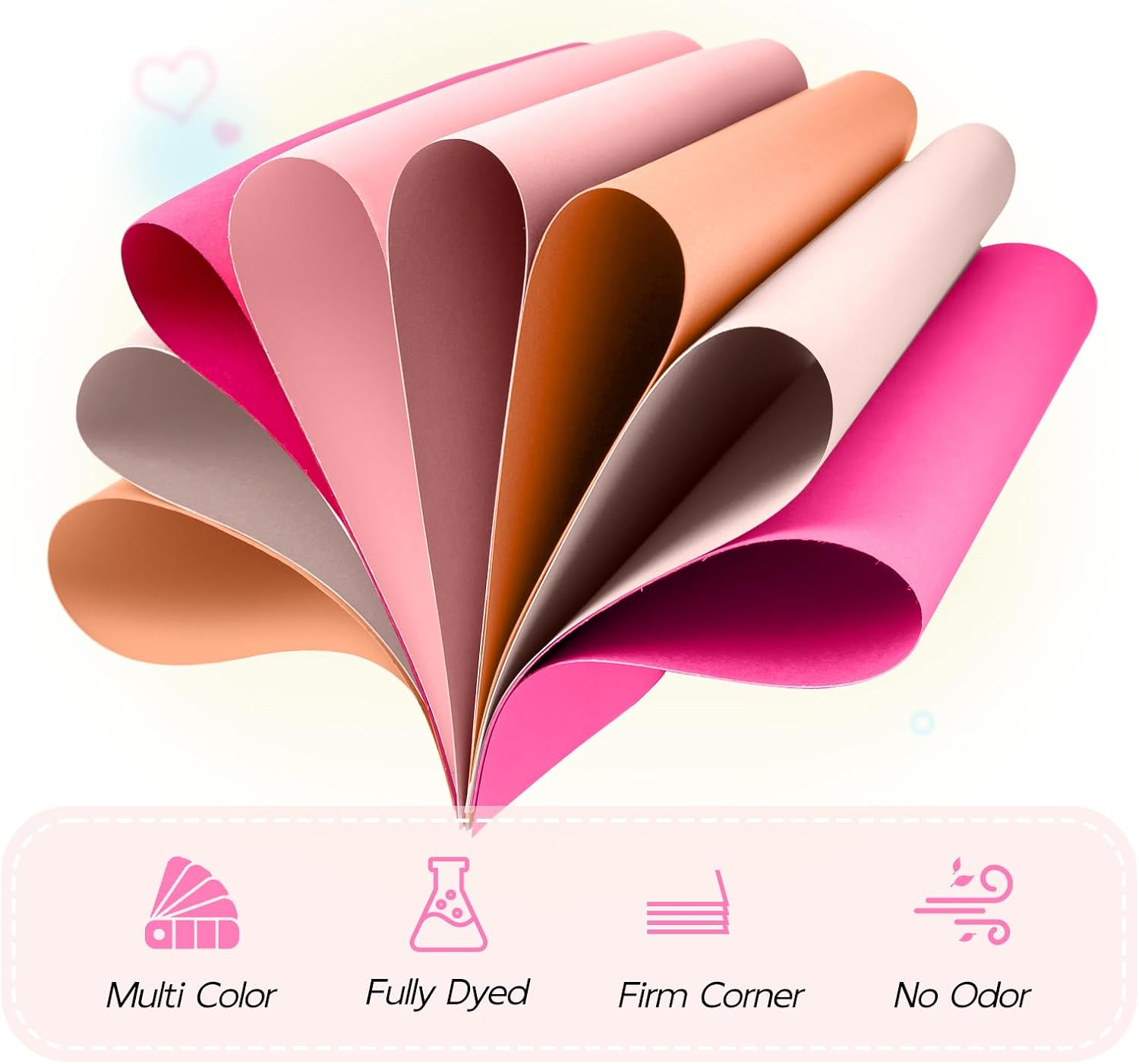 25 Sheets Pink Cardstock 8.5 x 11, Goefun 5 Colors Colored Cardstock Paper, 80lb Pink Construction Paper Assorted Colors Perfect for Crafts, DIY Cards, Valentines Day