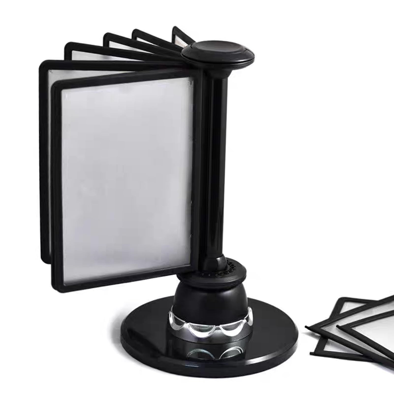 OLSKFUH Rotating Desktop Reference System - File Organizer For Desk 20 Double-Sided Panels 40 Sheet Capacity For Of,Black-20 pages